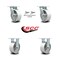 Service Caster 5 Inch Semi Steel Caster Set with Roller Bearings 2 Swivel Lock 2 Rigid SCC SCC-30CS520-SSR-BSL-2-R-2 - alternate 1